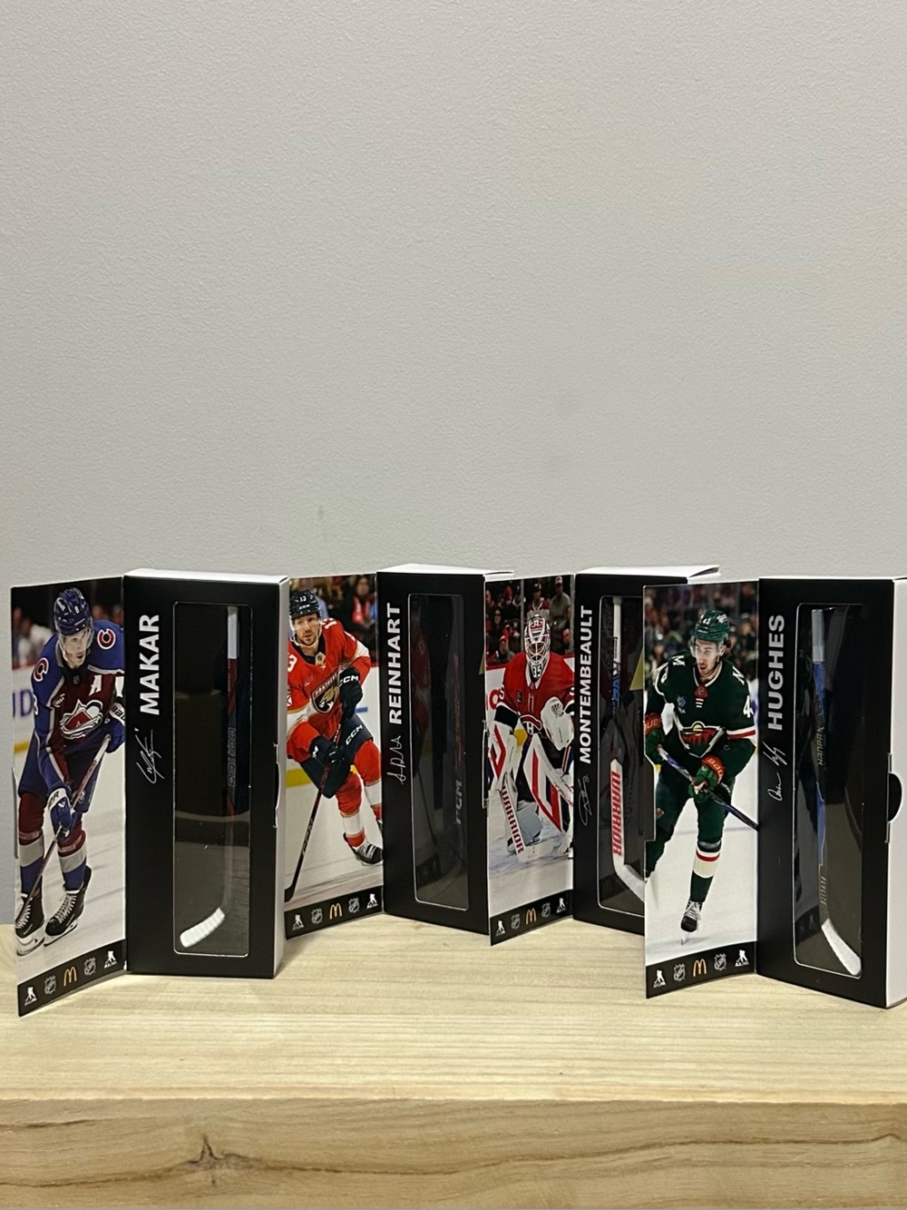 NEW NHL McDonald’s Star Sticks Bundle- Makar, Reinhart, Montembeault + Hughes